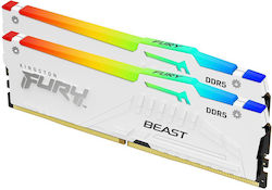 Kingston Fury Beast RGB 64GB DDR5 RAM cu 2 module (2x32GB) și Viteză 5600 pentru Desktop