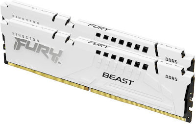 Kingston Fury Beast 32GB DDR5 RAM cu 2 module (2x16GB) și Viteză 6000 pentru Desktop