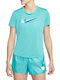 Nike Swoosh Run Γυναικείο Αθλητικό T-shirt Dri-Fit Πράσινο