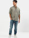 Camel Active Men's Shirt Long Sleeve Linen Khaki