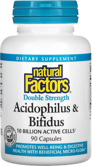 Natural Factors Acidophilus & Bifidus Probiotika 90 Mützen