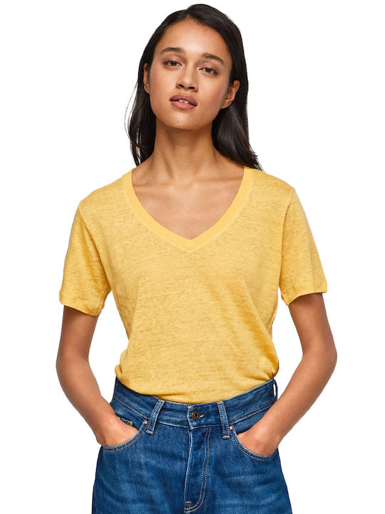 Pepe Jeans Women's T-shirt with V Neckline Shine