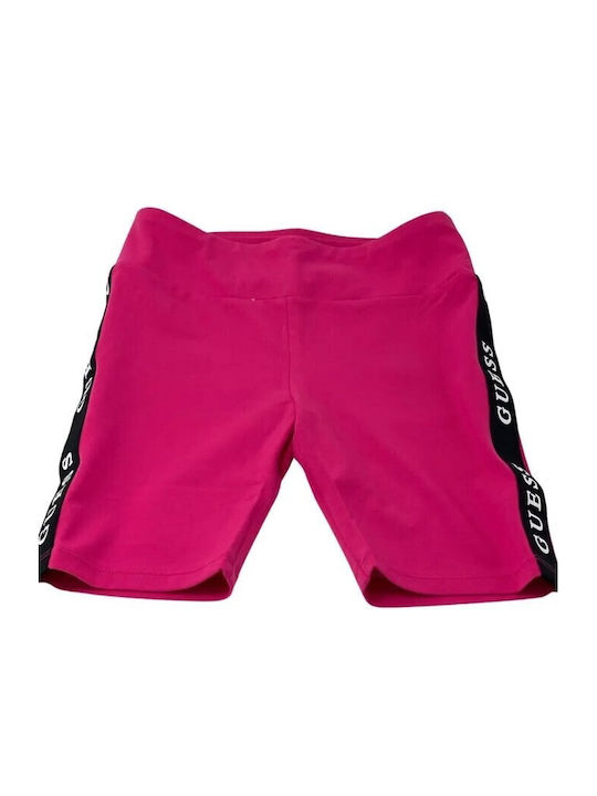 Guess Leggings pentru Copii Scurt Fuchsia