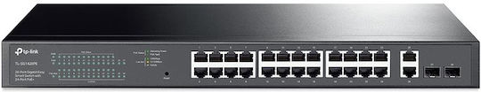 TP-LINK TL-SG1428PE V2 v2 Gestionat L2 PoE+ Switch cu 26 Porturi Gigabit (1Gbps) Ethernet și 2 Porturi SFP