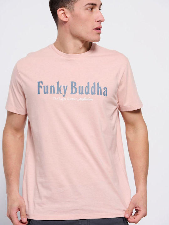 Funky Buddha T-shirt Bărbătesc cu Mânecă Scurtă Roz