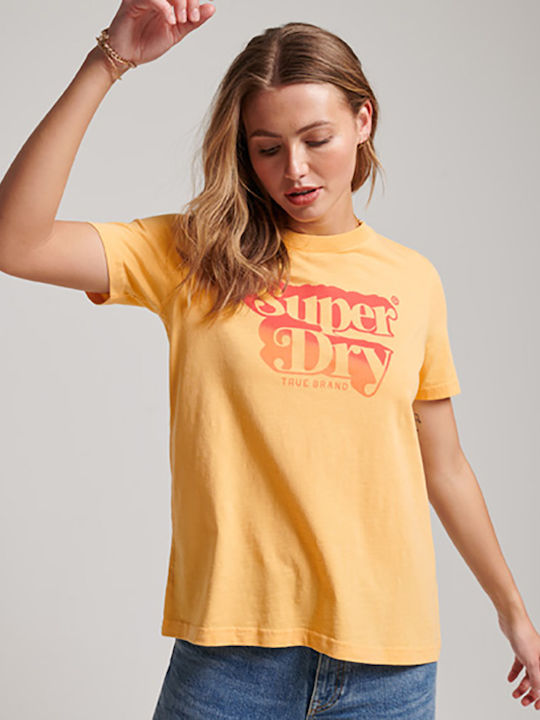 Superdry Γυναικείο T-shirt Πορτοκαλί