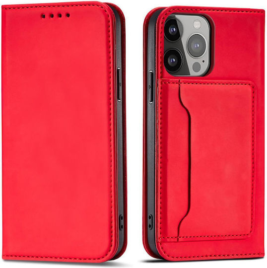 Hurtel Magnet Card Book Synthetic Leather Red (Galaxy S23+)