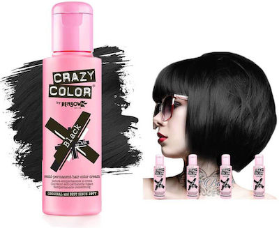 Crazy Color Semi-Permanent Temporary Dye 030 Black 100ml