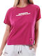 Body Action Damen Sport Oversized T-Shirt Fuchsie
