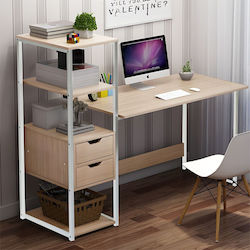 Schreibtisch Mood mit Bücherregal 107x40x110cm White / Natural