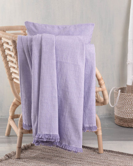 Rythmos Mauricio Three-Seater Sofa Throw 2 Sides P180xW280cm Lilac
