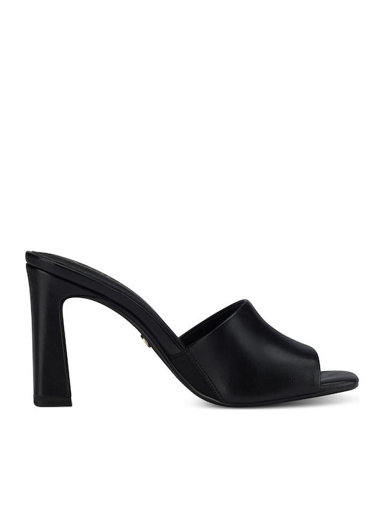 Tamaris Mules με Χοντρό Ψηλό Τακούνι σε Μαύρο Χρώμα 1-27212-20-001