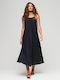 Superdry Midi Slip Dress Dress Navy Blue