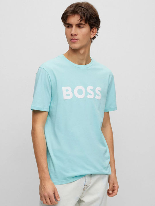 Hugo Boss T-shirt Bărbătesc cu Mânecă Scurtă Albastru deschis