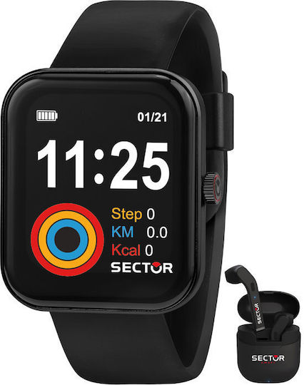 Sector S03 Gift Set Smartwatch mit Pulsmesser (Black Synthetic Strap)