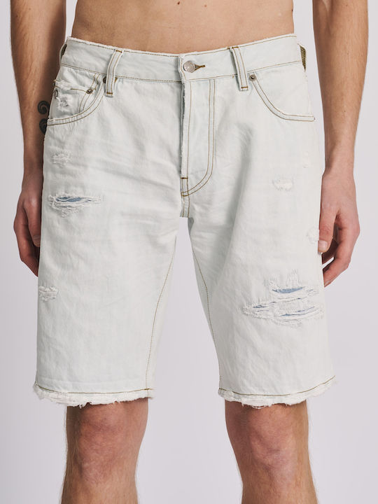 Staff Paolo Men's Denim Monochrome Shorts White