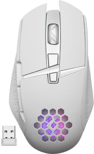 Defender GM-514 Glory Безжична RGB Геймърска Мишка 3200 DPI Бял