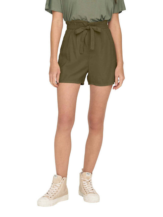Only Femei Talie înaltă Pantaloni scurți Verde