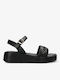 Mexx Lily Women's Flat Sandals with Strap Flatforms in Black Color