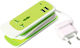 EXBO-S15 Limegrün Steckdosenadapter aus Universal für Griechenland mit 2 USB-Steckdosen