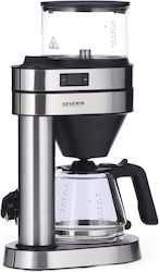 Severin Cafe Caprice Programabilă Mașină de cafea cu filtru 1580W Inox / negru mat