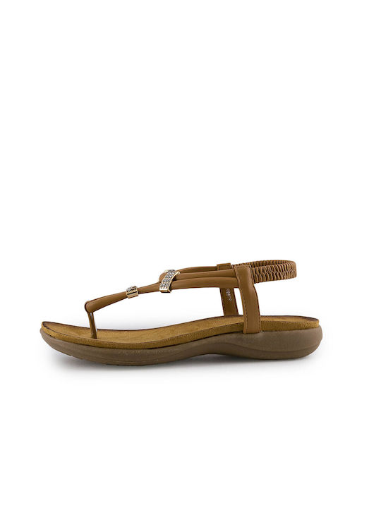 Blondie Damen Flache Sandalen Camel