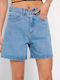 Funky Buddha FBL007-17003 Women's Jean High-waisted Shorts Blue