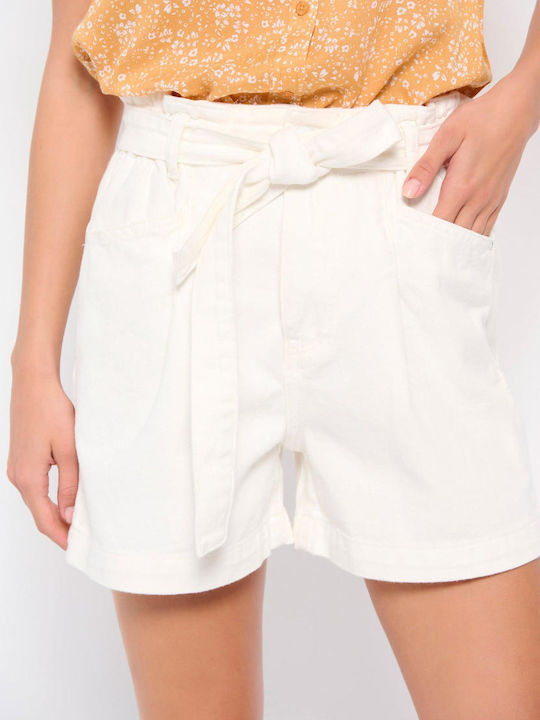 Γυναικείο Τζιν Ψηλόμεσο Σορτς Off White