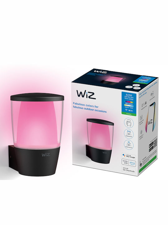 WiZ Стенно Външно Фенерче LED IP44 8.5W с Студено бяло Светлина 16.4x8x13.4εκ.