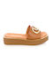 Flat Δερμάτινα Mules σε Ταμπά Χρώμα