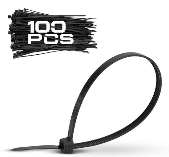 Bormann Plastic Cable Ties 250mm x 7.6mm in Black Colour (100 pcs) (050551)