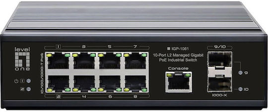 Level One IGP-1061 Управление на L2 PoE++ Switch с 8 Портове Ethernet и 2 SFP Портове