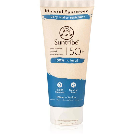 Suntribe 100% Natural Mineral Waterproof Face & Body Sunscreen Cream SPF50 100ml