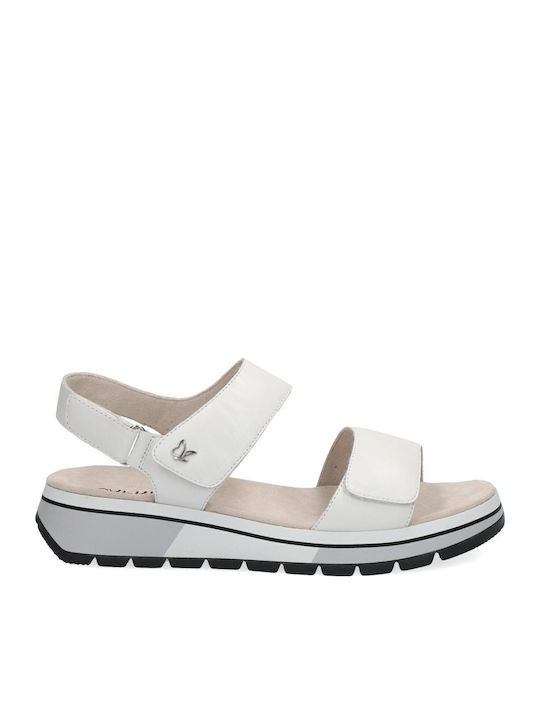 Leather Women's Flat Sandals Anatomic in White Color