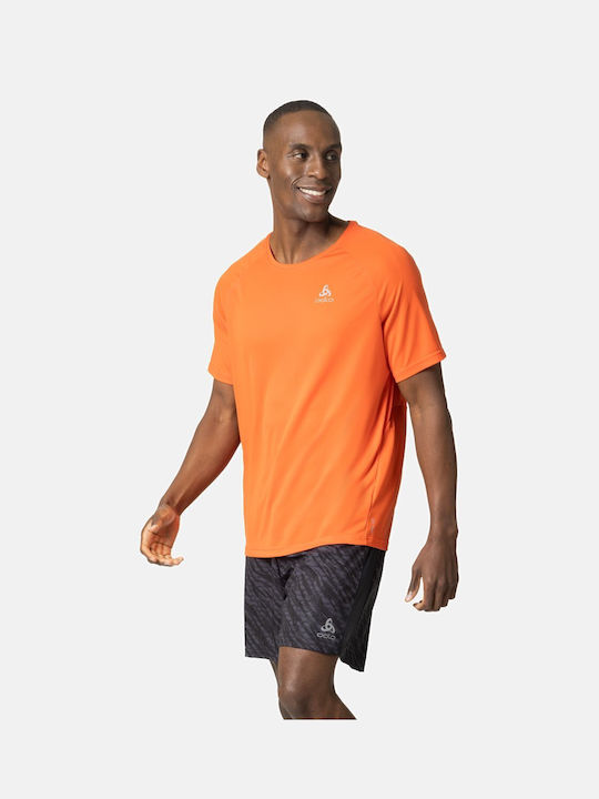 Odlo Αθλητικό Ανδρικό T-shirt Πορτοκαλί με Λογότυπο