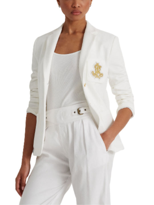 Ralph Lauren Women's Waisted Blazer White