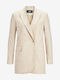 Jack & Jones Long Women's Double Breasted Blazer Beige