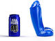 All Black Realistic Dildo with Scrotum Blue 18cm