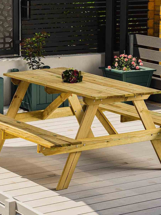 Ξύλινο Τραπέζι Εξωτερικού Χώρου 150x150x75εκ.