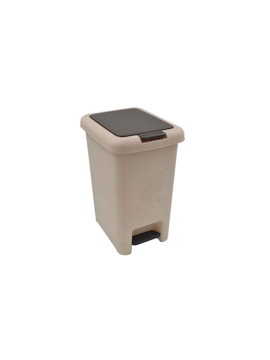 Klikareto Plastic Pedal Waste Bin 20lt Beige