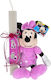 Πασχαλινή Λαμπάδα Minnie Πλακέ Αρωματική και Χειροποίητη Ροζ