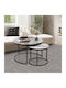 Round Zigon Set Gary Wooden Beige 2 Pieces W65xL65xH44cm
