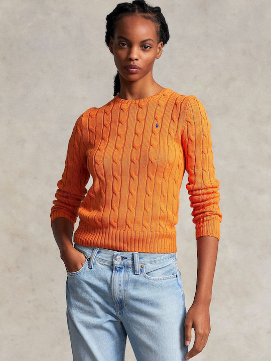 Ralph Lauren Women's Long Sleeve Sweater Cotton Orange