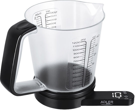 Adler Zughi Digitală De Bucătărie Cu Cană Gradată Până La 5kg Neagră