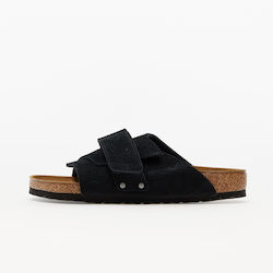 Birkenstock Kyoto Δερμάτινα Ανδρικά Σανδάλια σε Μαύρο Χρώμα Regular Fit
