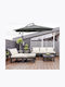 Hanging Circular Metal Parasol Grey Φ3xH2.5m
