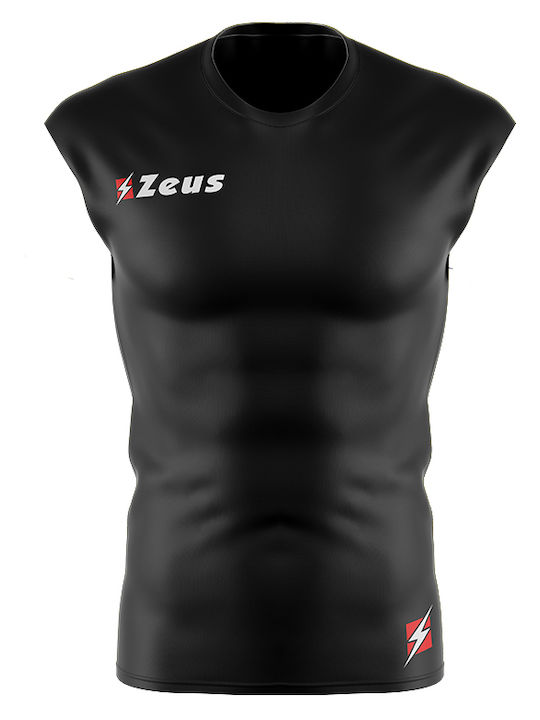 Zeus Fisiko Bluza termică pentru bărbați fără mâneci Compresie Negru