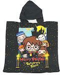 Warner Bros Poncho de plajă pentru copii Harry Potter Negru 110 x 55cm.