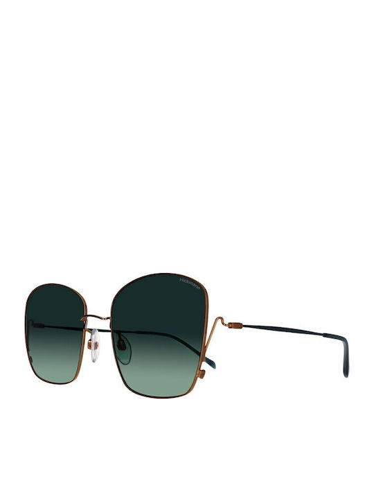 Ana Hickmann Women's Sunglasses with Gold Metal Frame and Green Gradient Lens HI3164 12A