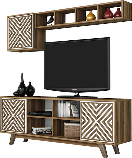 Unitate TV pentru sufragerie Walnut / White L160xA35xÎ56.2buc